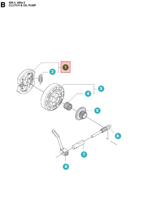 Kobling Husqvarna 435, 440, Jonsered CS2240