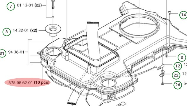 Tætningsstrib Chassis 10 Stk 5759862-02