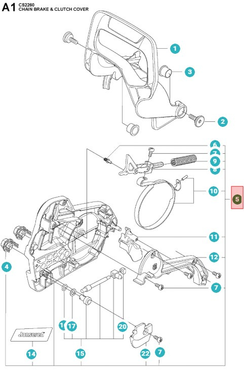 Koblingsdæksel Jonsered CS2252, CS2253, CS2258, CS2260