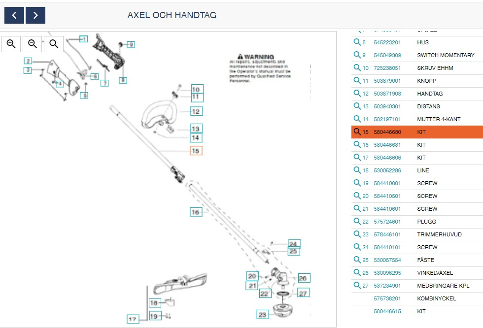 Sæt Øvre Drivaksel 5804466-30