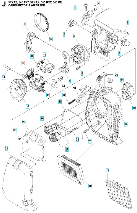 Karburator 345FR, 545FR, 545FX, 545RX