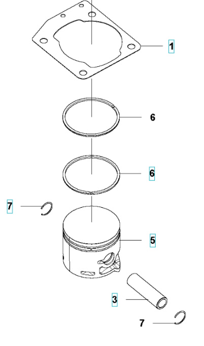 Stempel Husqvarna 543XP, 543XPG