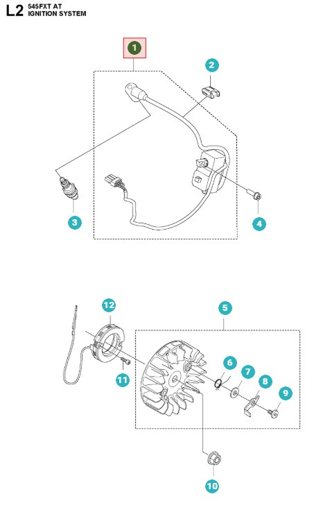 Tændspole Husqvarna 545FX, 545FXT AutoTune