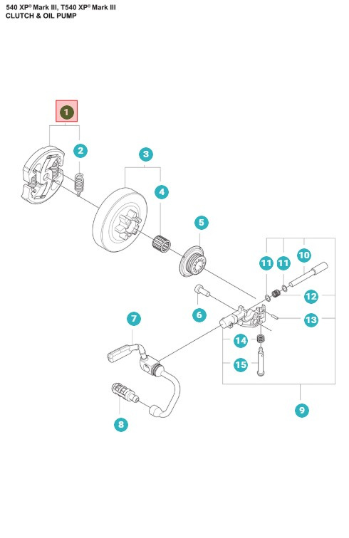 Kobling Husqvarna T540XP, T540XP Mark II, 540XP Mark III