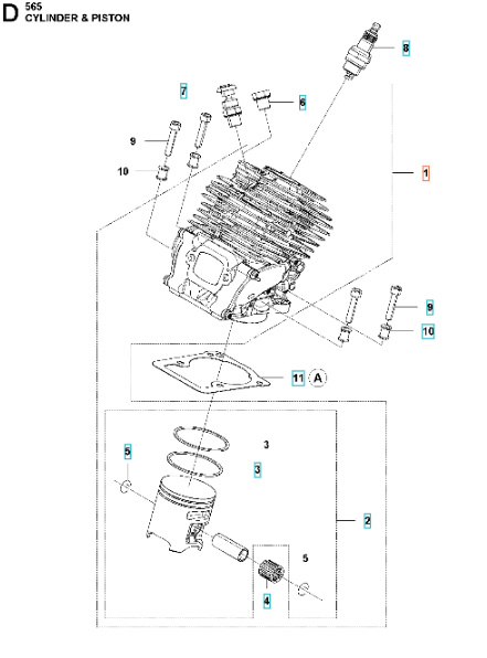 Cylinder Assy Husqvarna 565