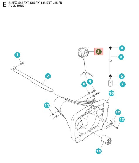 Tankdæksel 535FBx, 545FR, 545FX, 545RX, FC2245