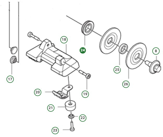 Støtteflange bladaksel 5908847-01