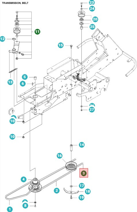 Drivrem Husqvarna Rider Proflex 21, 422Ts AWD