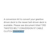 Servicekit 97 Crd Deck Kabel 5968408-03 Servicekit 97 Crd Deck Kabel 5968408-03